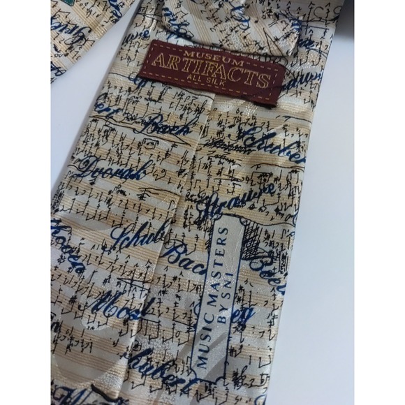 Museum Artifacts By SNI Beige Multicolor‎ Piano Music Theme 58" Silk Tie - Picture 2 of 4